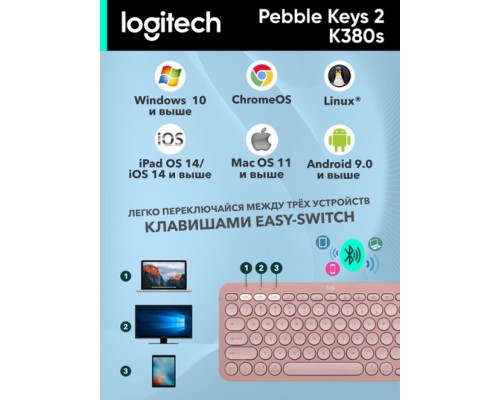 Беспроводная клавиатура Logitech Pebble Keys 2 K380s
