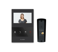 Комплект видеодомофона Slinex SQ-04 Black + вызывная панель ML-16HR Black