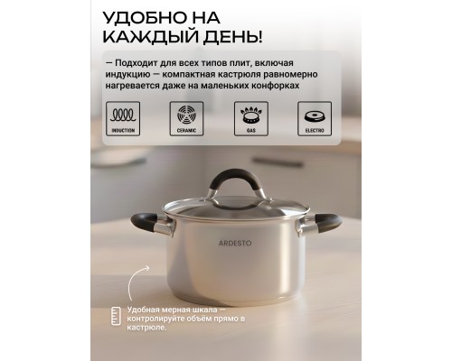 Кастрюля Ardesto Gemini 2.5 л с крышкой + Половник Ardesto Gemini