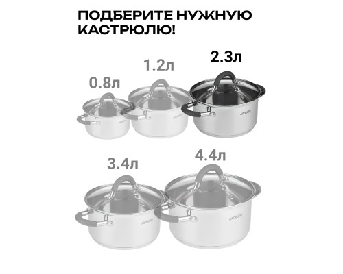 Кастрюля Ardesto Gemini 2.5 л с крышкой + Половник Ardesto Gemini
