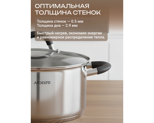 Кастрюля Ardesto Gemini 4.7 л с крышкой + Половник Ardesto Gemini
