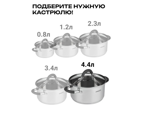 Кастрюля Ardesto Gemini 4.7 л с крышкой + Половник Ardesto Gemini