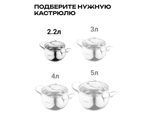 Кастрюля Ardesto Gemini Liguria 2.2 л с крышкой + Половник Ardesto Gemini