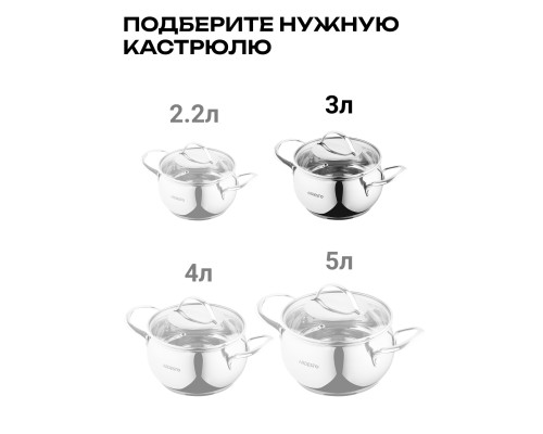 Кастрюля Ardesto Gemini Liguria 3 л с крышкой + Половник Ardesto Gemini