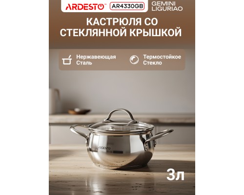 Кастрюля Ardesto Gemini Liguria 3 л с крышкой + Половник Ardesto Gemini