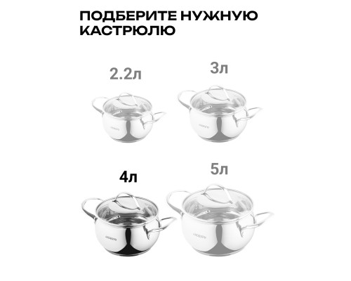 Кастрюля Ardesto Gemini Liguria 4 л с крышкой + Половник Ardesto Gemini