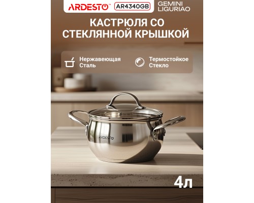 Кастрюля Ardesto Gemini Liguria 4 л с крышкой + Половник Ardesto Gemini
