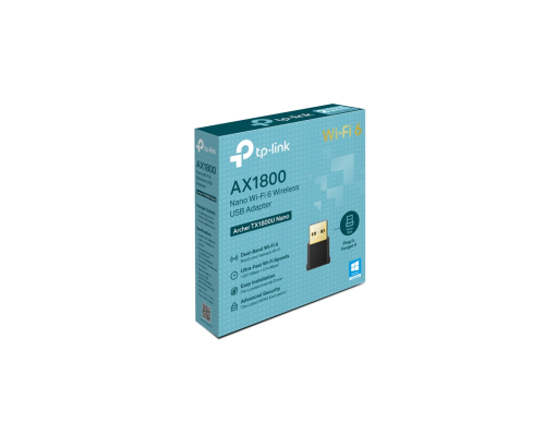 Двухдиапазонный беспроводной Nano USB-адаптер Wi-Fi 6 TP-Link Archer TX1800U Nano AX1800