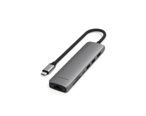 Многопортовый адаптер USB-C Slim Hub 7-в-1 с Ethernet Aluminum