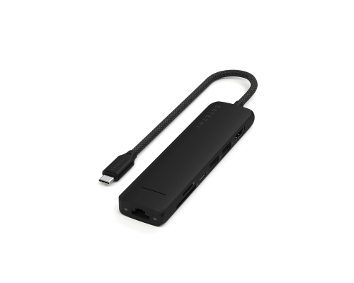 Многопортовый адаптер USB-C Slim Hub 7-в-1 с Ethernet Black