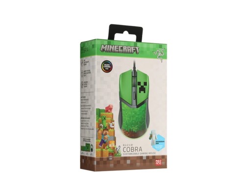 Игровая проводная мышка Razer Cobra, RGB, USB-A, Minecraft Ed. 