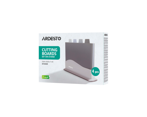 Набор кухонных разделочных досок на подставке ARDESTO Fresh Серый градиент, 4 шт. + подставка
