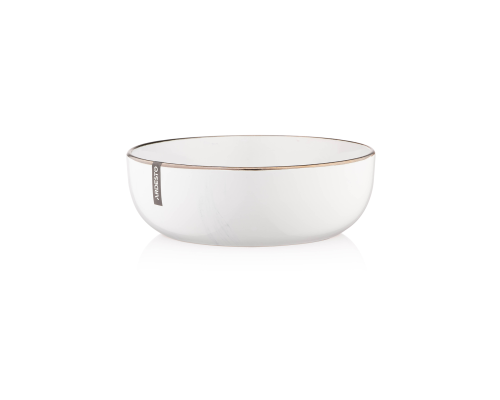 Набор суповых тарелок из каменной керамики Ardesto Marmo 19 см (6 шт.) White Marble