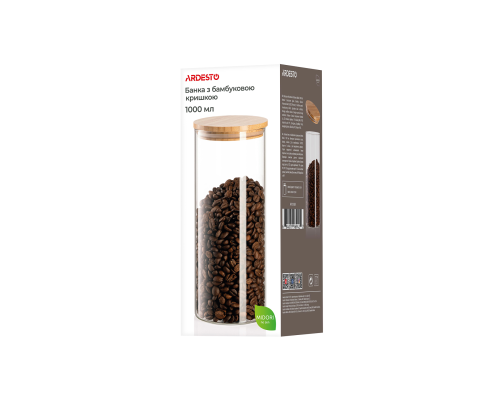 Банка для хранения из боросиликатного стекла ARDESTO Midori 1000 мл Круглая