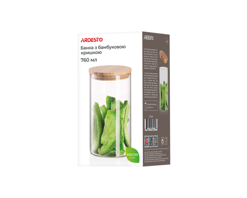 Банка для хранения из боросиликатного стекла ARDESTO Midori 760 мл Круглая