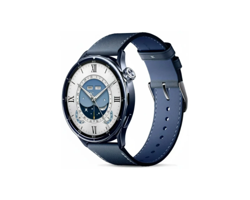 Смарт-часы Xiaomi Watch S5 46mm Синий с синим кожаным ремешком (BHR08ITGL)