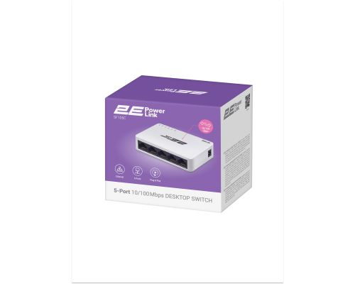 Неуправляемый коммутатор 2E PowerLink SF105C (5xFE, Пластик)