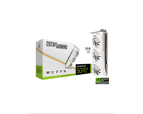 Видеокарта ZOTAC GeForce RTX 5070 Ti 16GB GDDR7 SOLID Core OC White Edition (ZT-B50710Q2-10P)