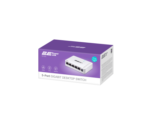 Неуправляемый коммутатор 2E PowerLink SG105C (5xGE, Пластик)