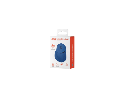 Мышь беспроводная 2E MF280 Silent, WL/BT, синий