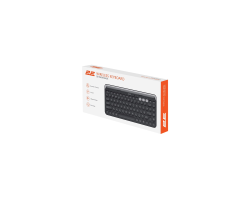 Клавиатура мембранная 2E KS250 84key, WL/BT, EN/UK/RU, чёрно-серый