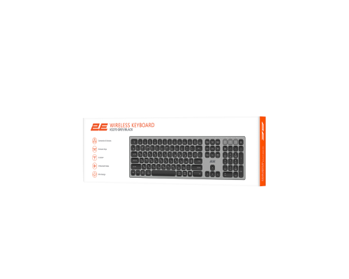 Клавиатура ножничная 2E KS270 105key, WL/BT, EN/UK/RU, серо-чёрный