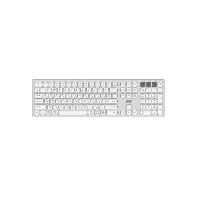 Клавиатура ножничная 2E KS270 105key, WL/BT, EN/UK/RU, серебристо-белый
