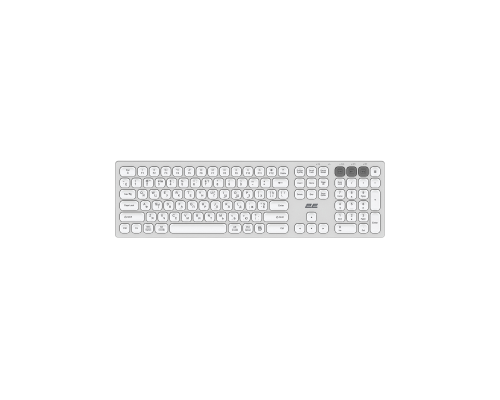 Клавиатура ножничная 2E KS270 105key, WL/BT, EN/UK/RU, серебристо-белый