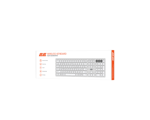 Клавиатура ножничная 2E KS270 105key, WL/BT, EN/UK/RU, серебристо-белый