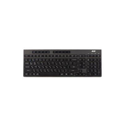 Клавиатура мембранная 2E KS280 120key, WL/BT, EN/UK/RU, silent, чёрно-серая