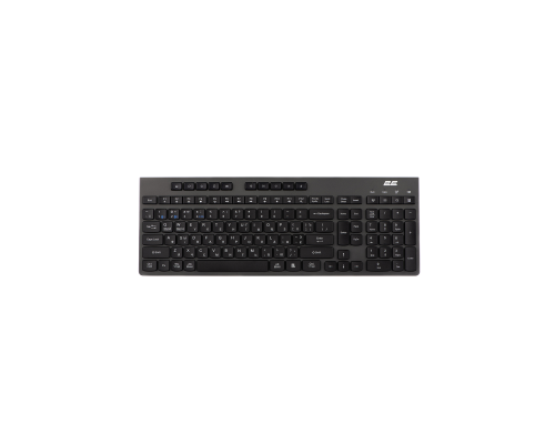 Клавиатура мембранная 2E KS280 120key, WL/BT, EN/UK/RU, silent, чёрно-серая