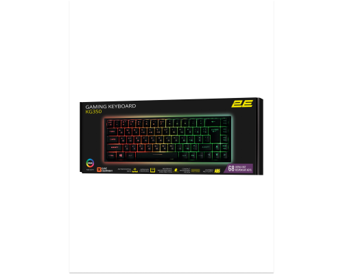 Клавиатура мембранная 2E GAMING KG350 68key USB-A EN/UA/RU RGB чёрный
