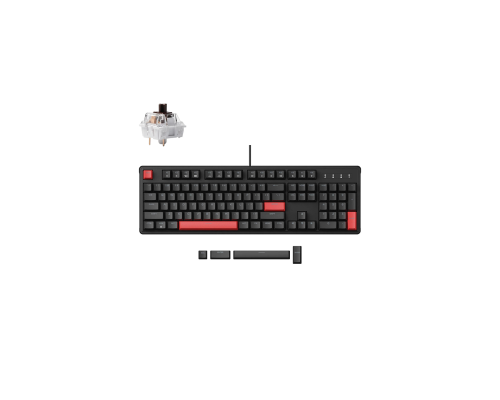 Клавиатура механическая Lemokey X3 104Key, Keychron Brown, QMK/VIA, Red Led, Черная, X3-A3-UZ