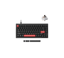 Клавиатура механическая Lemokey X4 84Key, Keychron Brown, QMK, Red Led, Компактная 75%, Черная