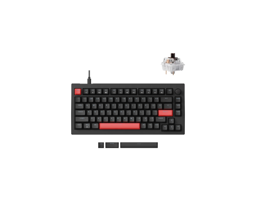 Клавиатура механическая Lemokey X4 84Key, Keychron Brown, QMK, Red Led, Компактная 75%, Черная
