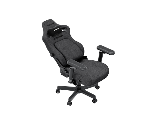 Игровое кресло Anda Seat Kaiser 4 V2 XL, Льняная ткань, 6D-подлокотники, Размер XL, Темно-серый, AD12YDDC-XLL-20-GB-CF-03