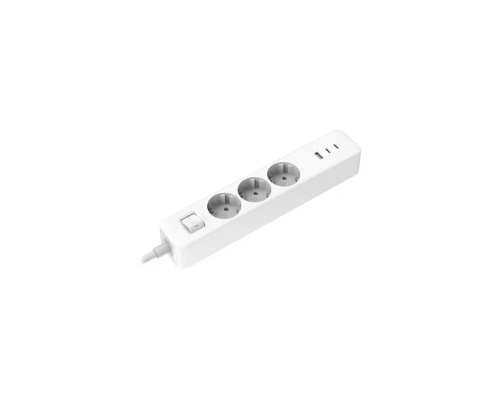 Сетевой фильтр Xiaomi 20W Power Strip, 3 розетки (Тип F), 2x USB-A, 1x USB-C, 1.4 м, белый, BHR07UKEU