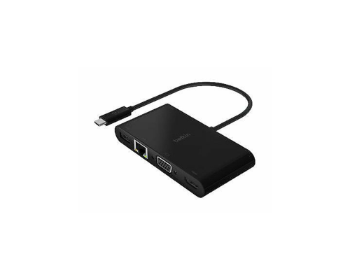 Многопортовый хаб Belkin USB-C > Ethernet / HDMI / VGA / USB-A / 100Вт PD, черный