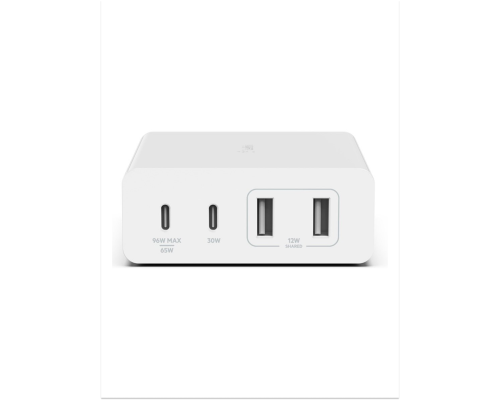 Сетевое зарядное устройство Belkin 108Вт GaN (2хUSB-C / 2хUSB-A), с кабелем 2м, белый