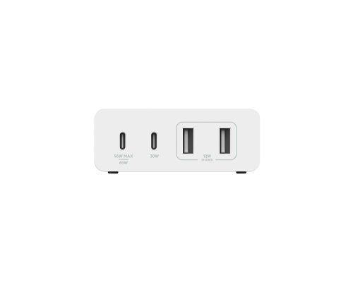 Сетевое зарядное устройство Belkin 108Вт GaN (2хUSB-C / 2хUSB-A), с кабелем 2м, белый