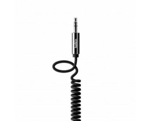 Кабель Belkin, 3.5MM AUDIO,M/M,COILED,STRAIGHT,6',BLACK