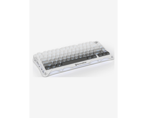 Механическая клавиатура GravaStar Mercury K1 80keys, GravaStar x Kailh Cherry Pink, EN, BT/WL/USB, белый