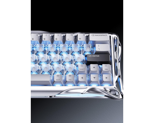 Магнитная игровая клавиатура GravaStar Mercury V60 Pro 60 keys, GravaStar Blackcore, 8K, USB-A, RGB, Chrome Silver