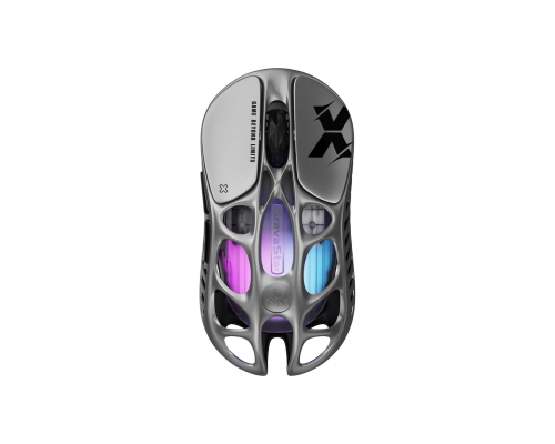 Ультралегкая игровая мышь GravaStar Mercury X, BT/WL/USB-A, RGB, серый