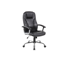 Офисное кресло 2E Office OC135 PU-кожа, фиксированные подлокотники, черное