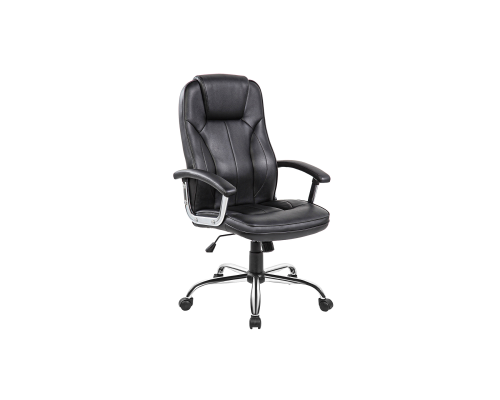 Офисное кресло 2E Office OC135 PU-кожа, фиксированные подлокотники, черное