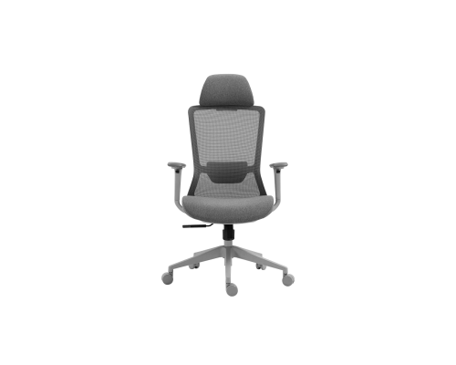 Эргономичное компьютерное кресло 2E Office OC150 ткань, 4D-подлокотники, подголовник, серое