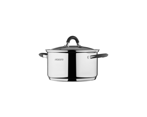 Кастрюля со стеклянной крышкой ARDESTO Gemini Salerno, 4.4л, нержавеющая сталь, силикон