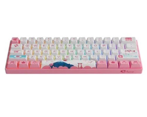 Клавиатура механическая Akko 3061S World Tour Tokyo R2 61Key, USB-A, Gateron Orange, EN/UKR, RGB, Рожевий