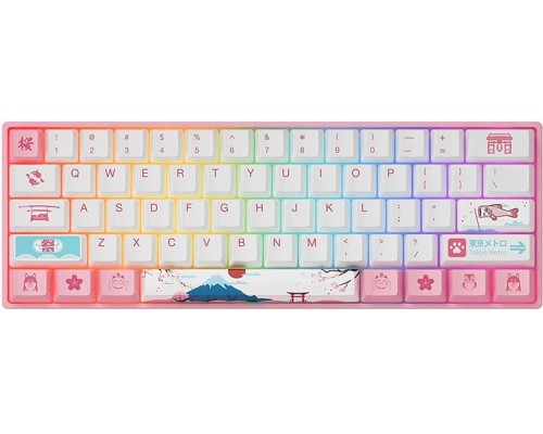 Клавиатура механическая Akko 3061S World Tour Tokyo R2 61Key, USB-A, Gateron Orange, EN/UKR, RGB, Рожевий